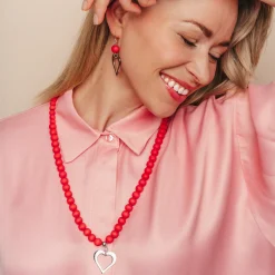 Aarikka Heart Necklace, red