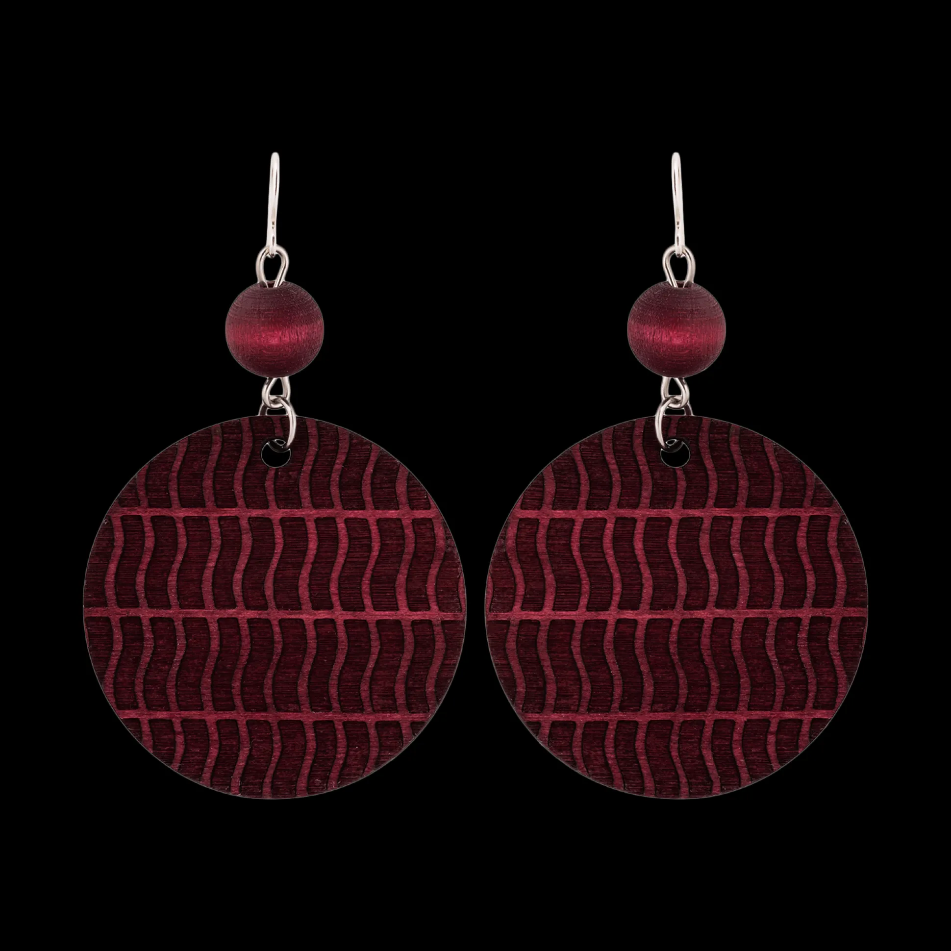 Aarikka Karoliina Earrings, plum red
