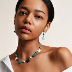 Aarikka Sinisiipi Earrings, shades of green