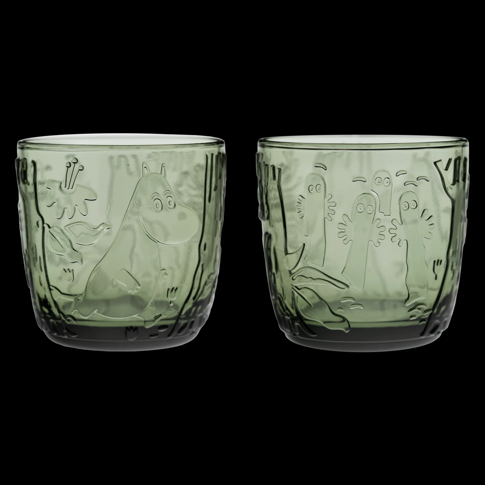 Arabia Moomin Forest Green Glass Tumblers (Set of 2)