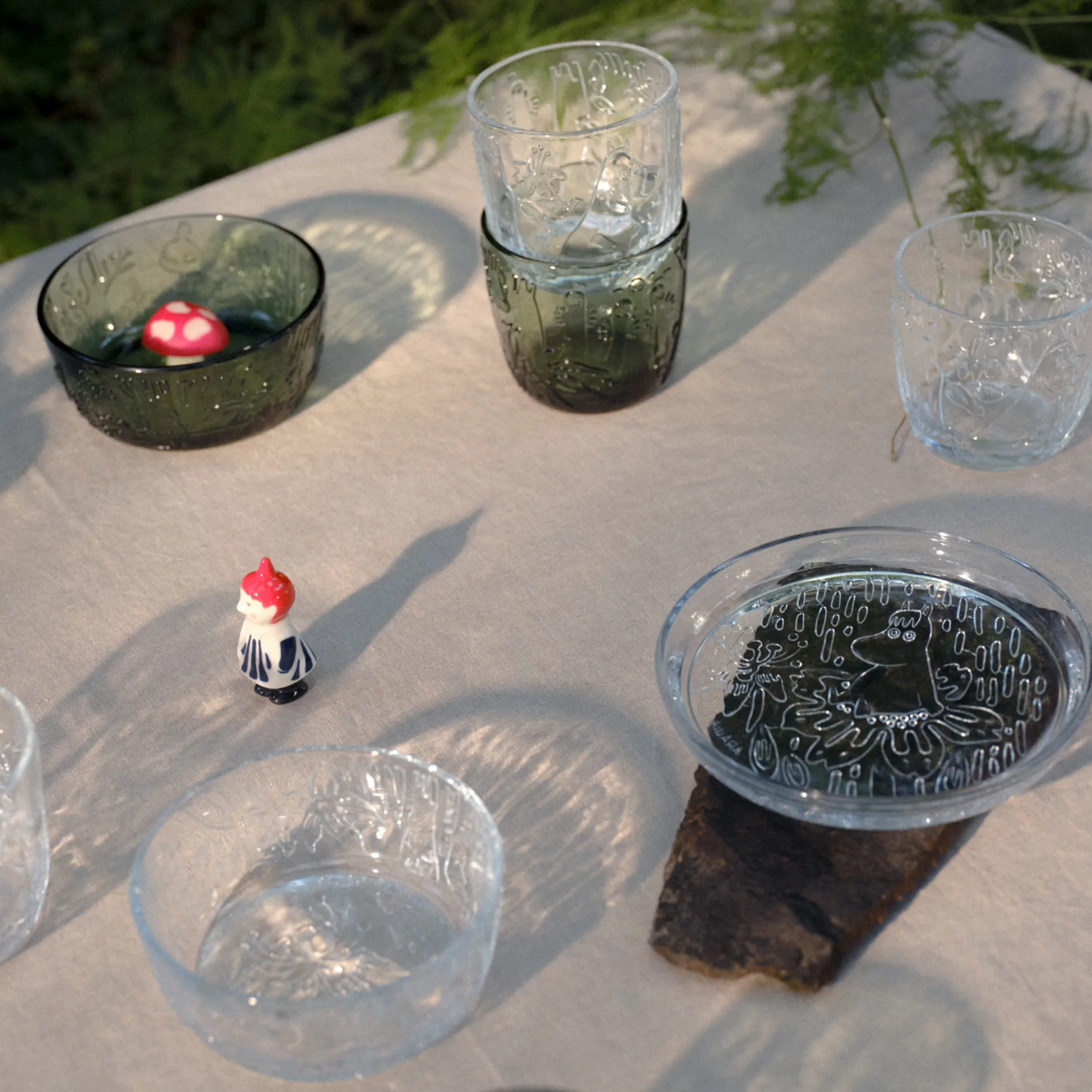 Arabia Moomin Forest Green Glass Tumblers (Set of 2)