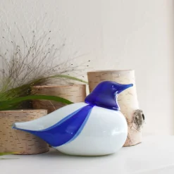 Bianco Blu Finnish Glass Bird, Finland Bird