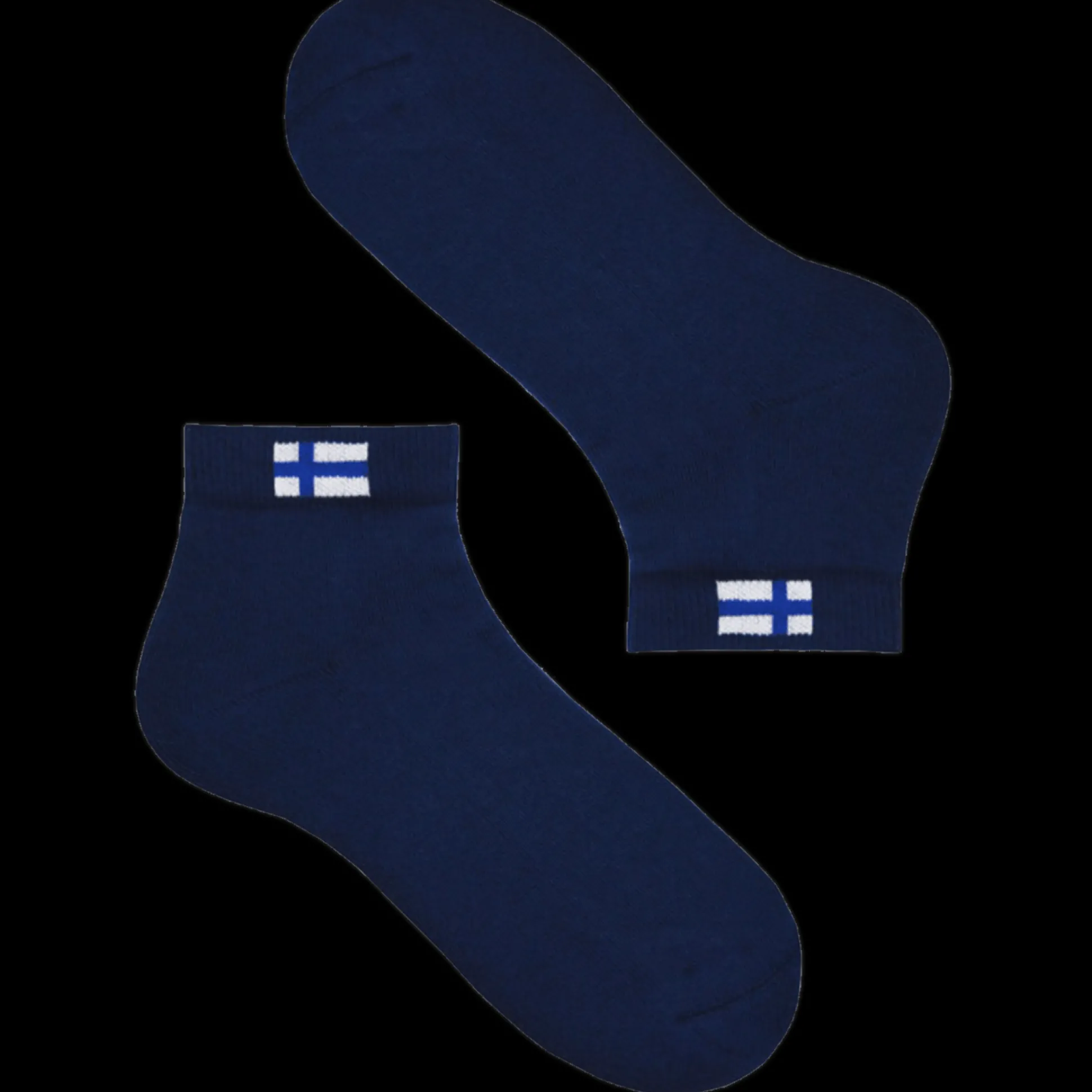 Cushioned Low-Cut Finland Flag Socks, Blue
