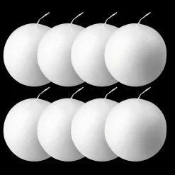 Danish Ball Candle White, 8 Pack