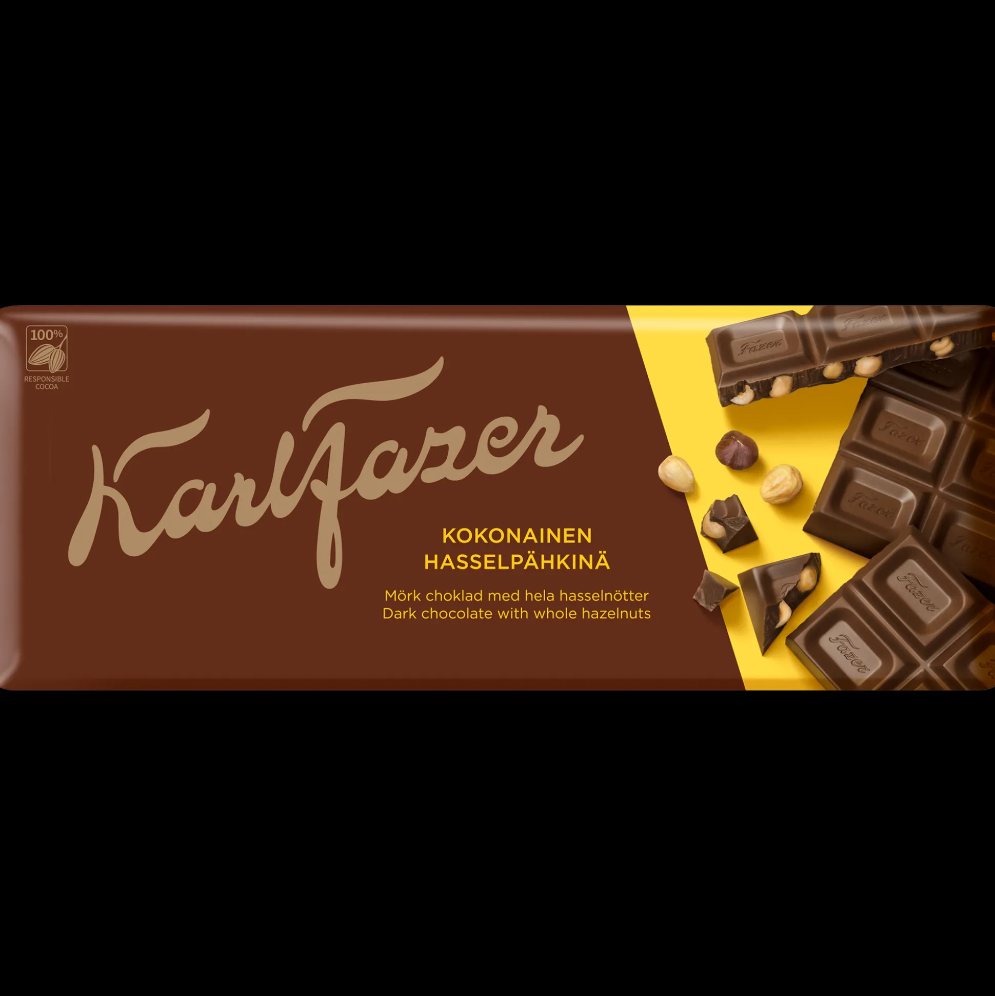 Fazer Dark Chocolate Whole Hazelnuts Bar (200g)