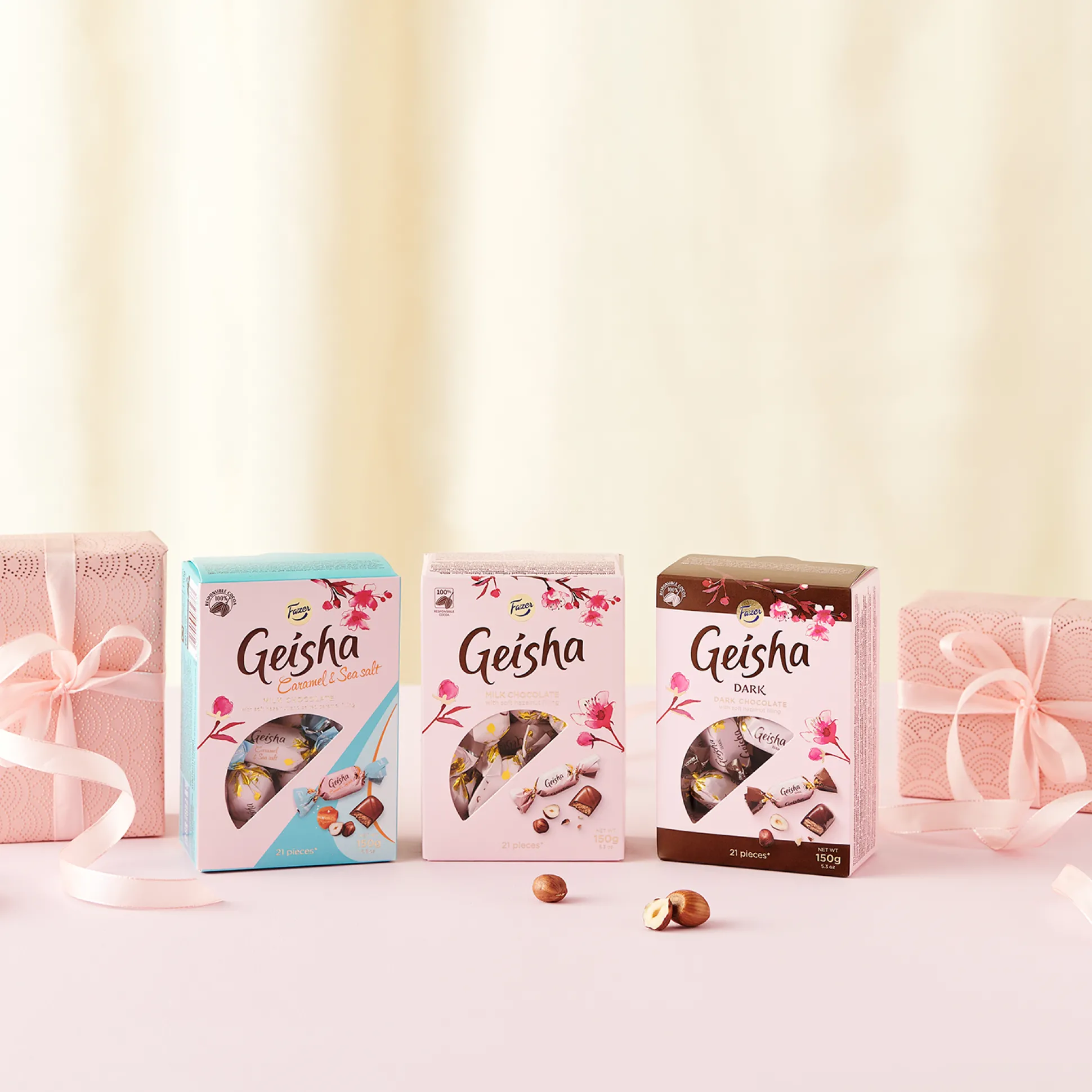 Fazer Geisha Dark Chocolate with Hazelnut Box (150g)