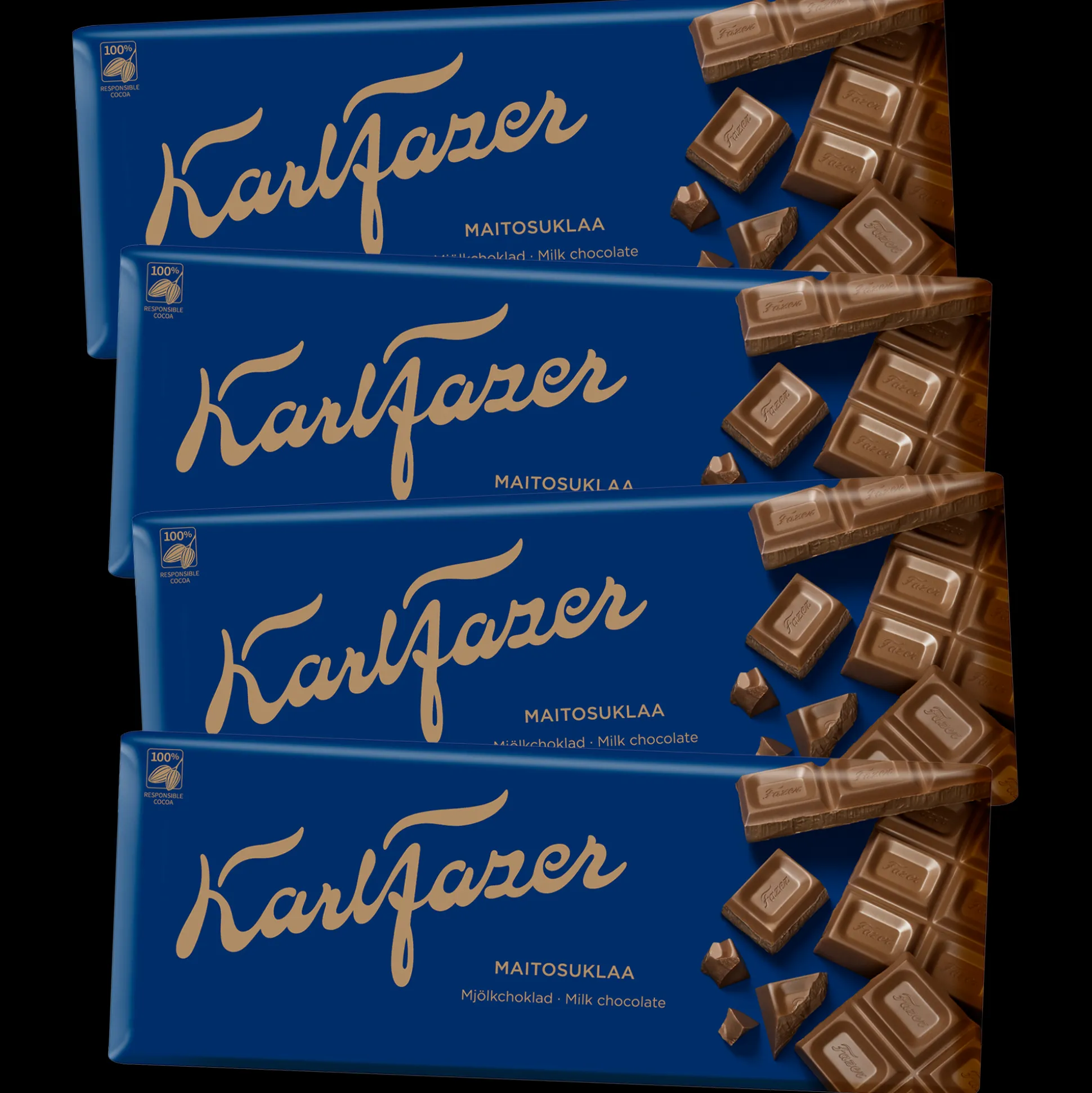 Fazer Milk Chocolate Bar, 4 Pack
