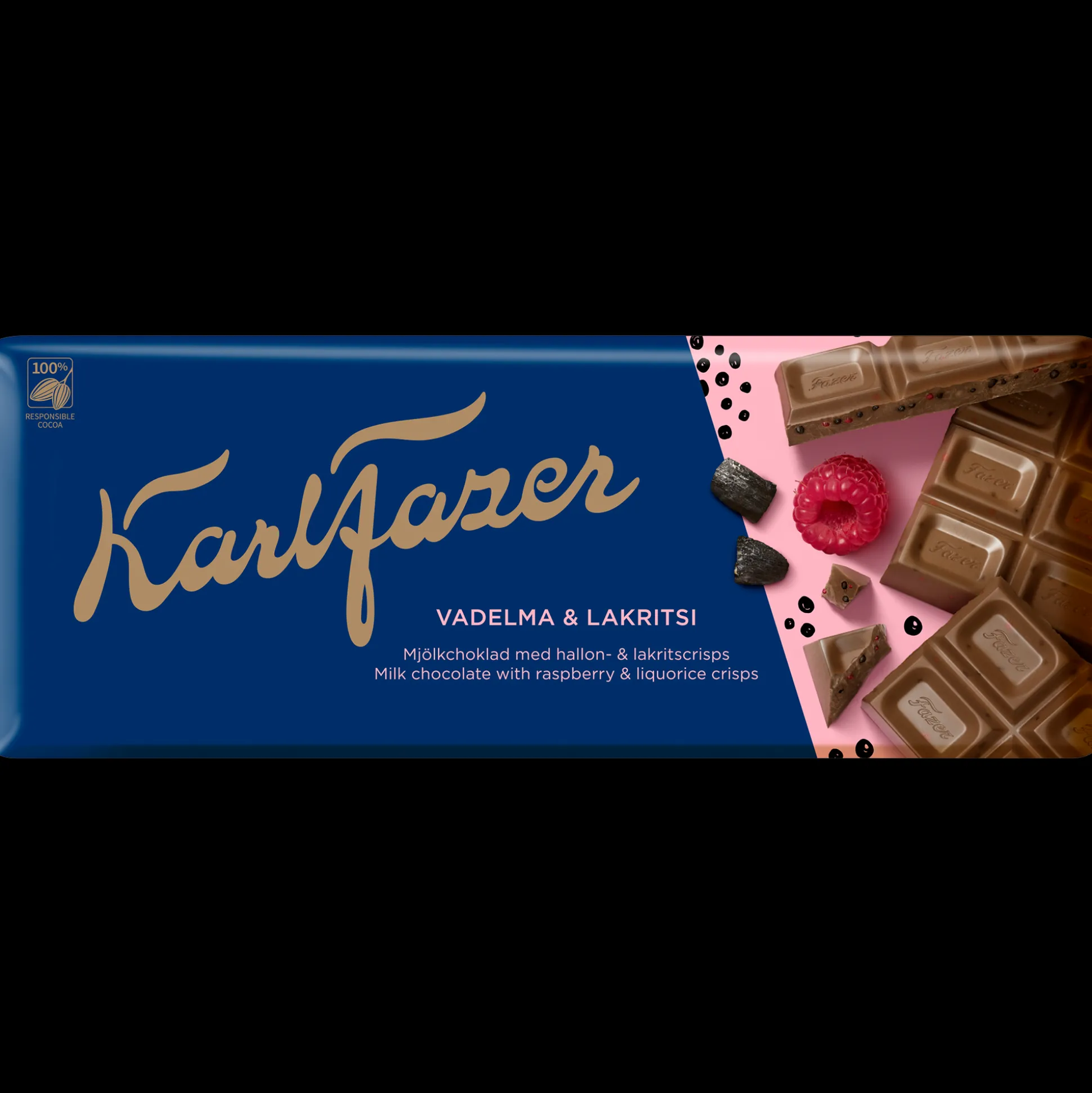 Fazer Milk Chocolate Raspberry & Licorice Bar (200g)