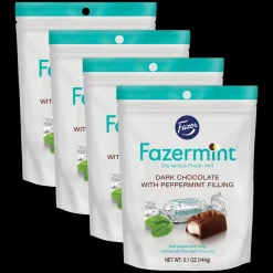 Fazermint Dark Chocolate Peppermint Creams Bag, 4 Pack