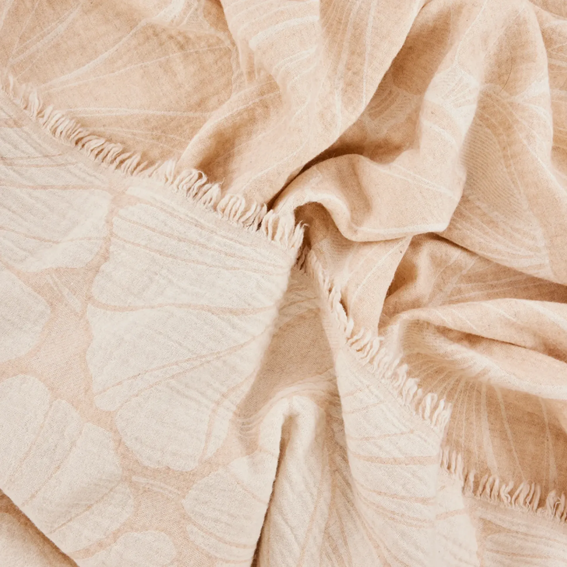 Finlayson Lilia Blanket, beige / white