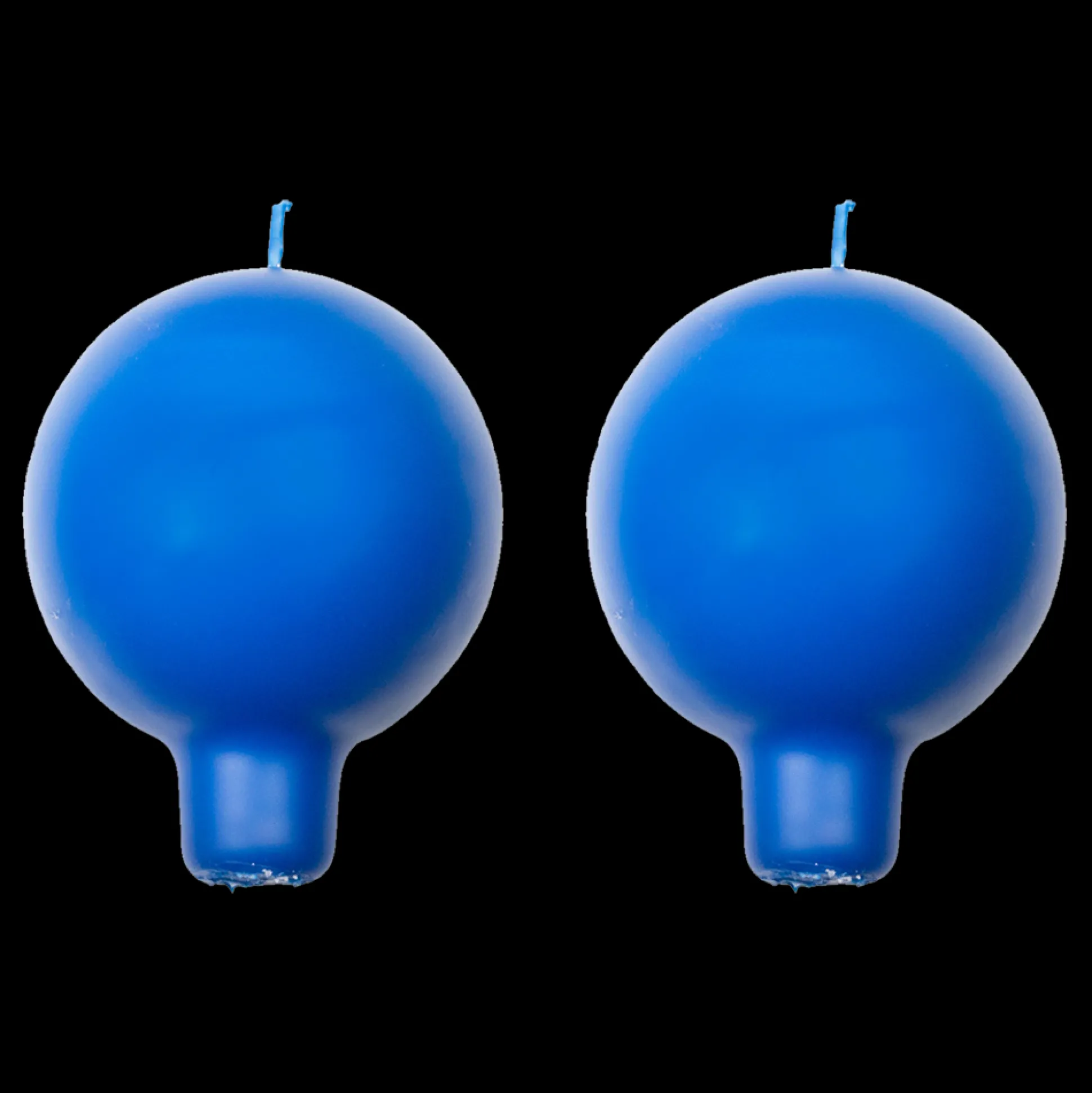 Finnish Footed Ball Candle Blue (Set of 2)