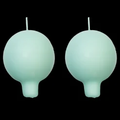 Finnish Footed Ball Candle Water Green (Set of 2)