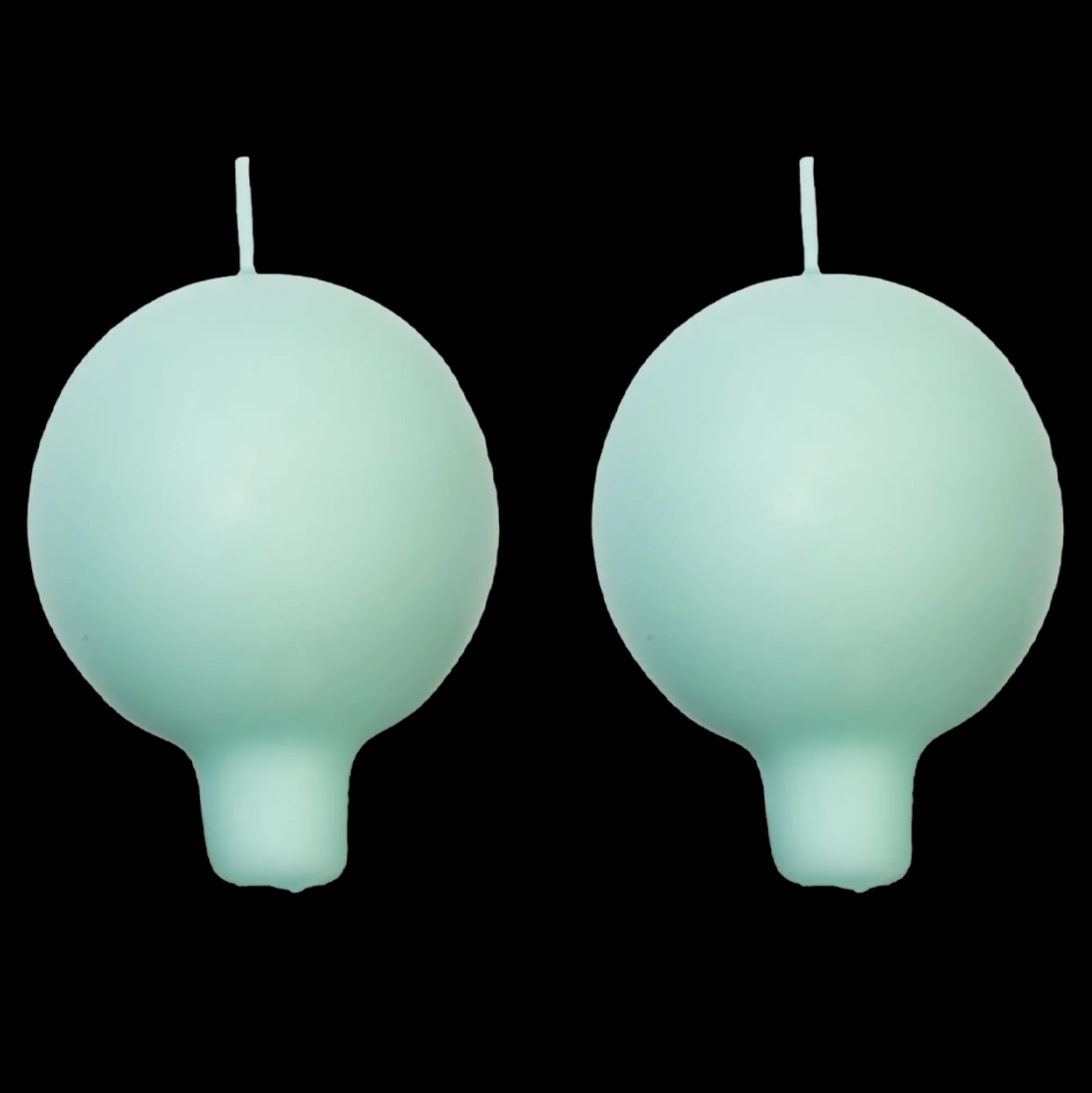 Finnish Footed Ball Candle Water Green (Set of 2)