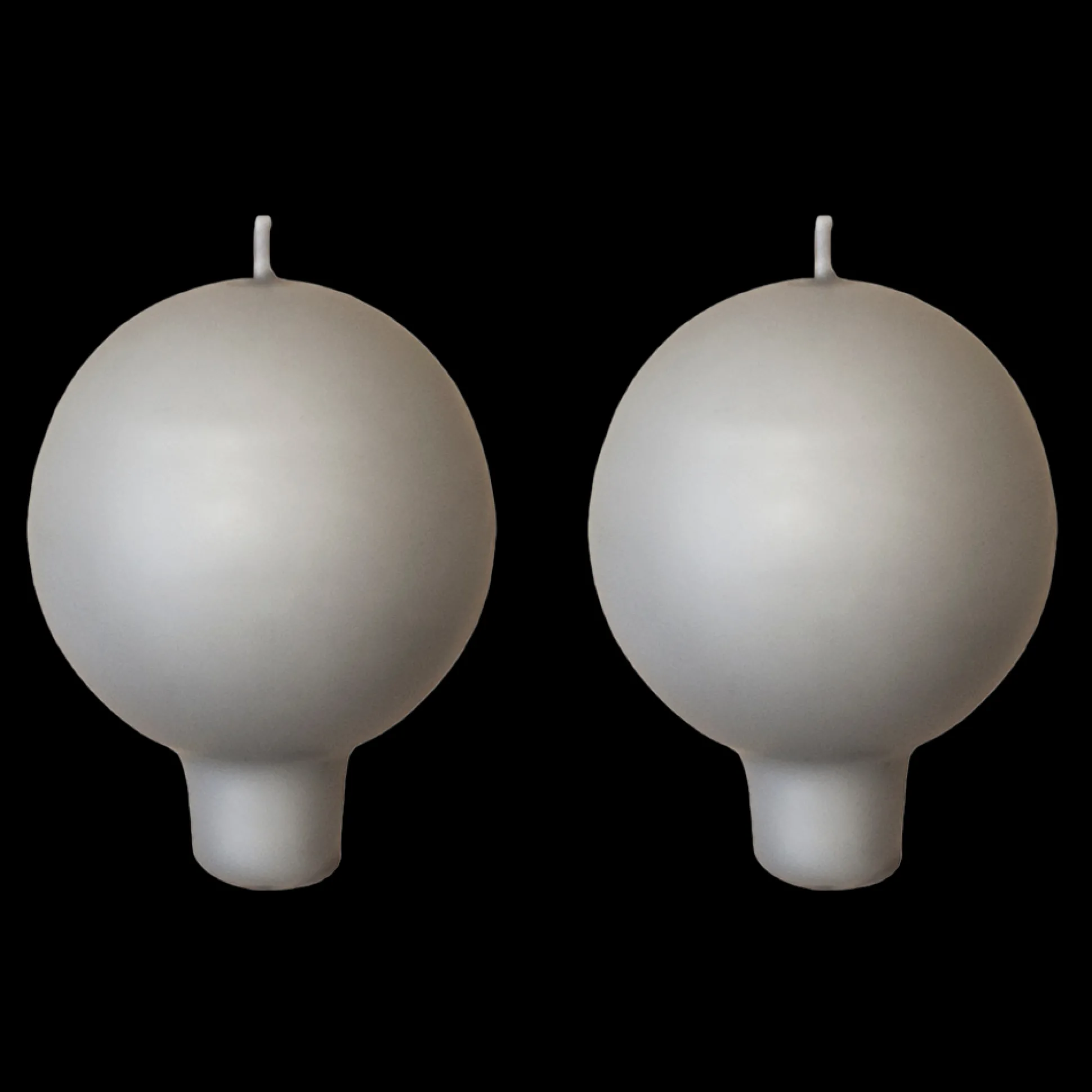 Finnish Footed Ball Candle Light Grey (Set of 2)