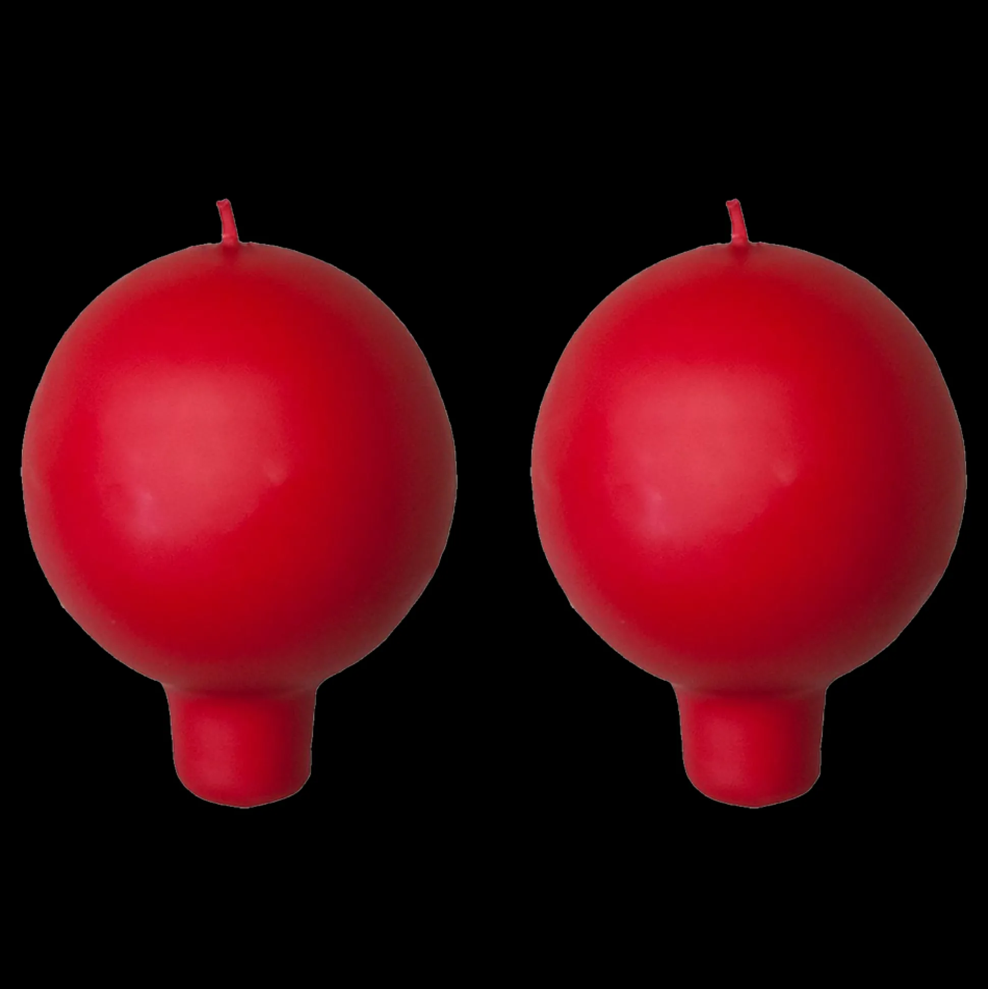 Finnish Footed Ball Candle Red (Set of 2)