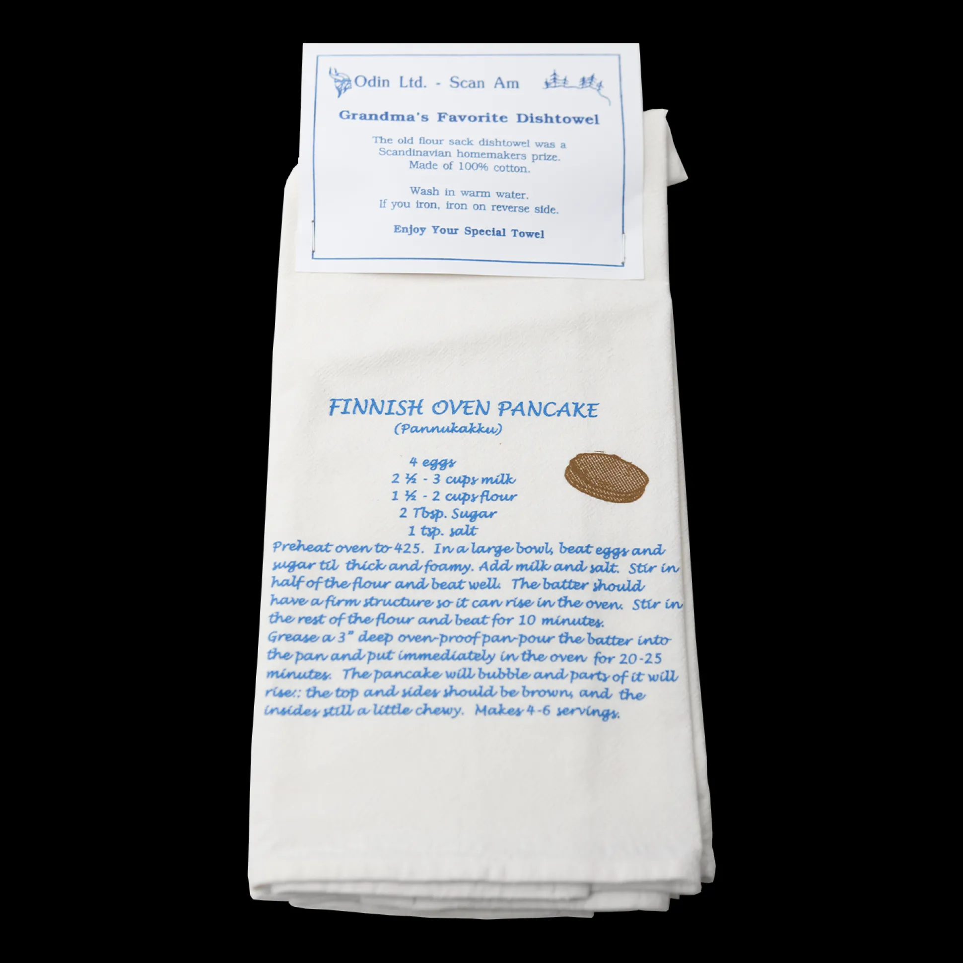 Finnish Oven Pancake Flour Sack Dishtowel