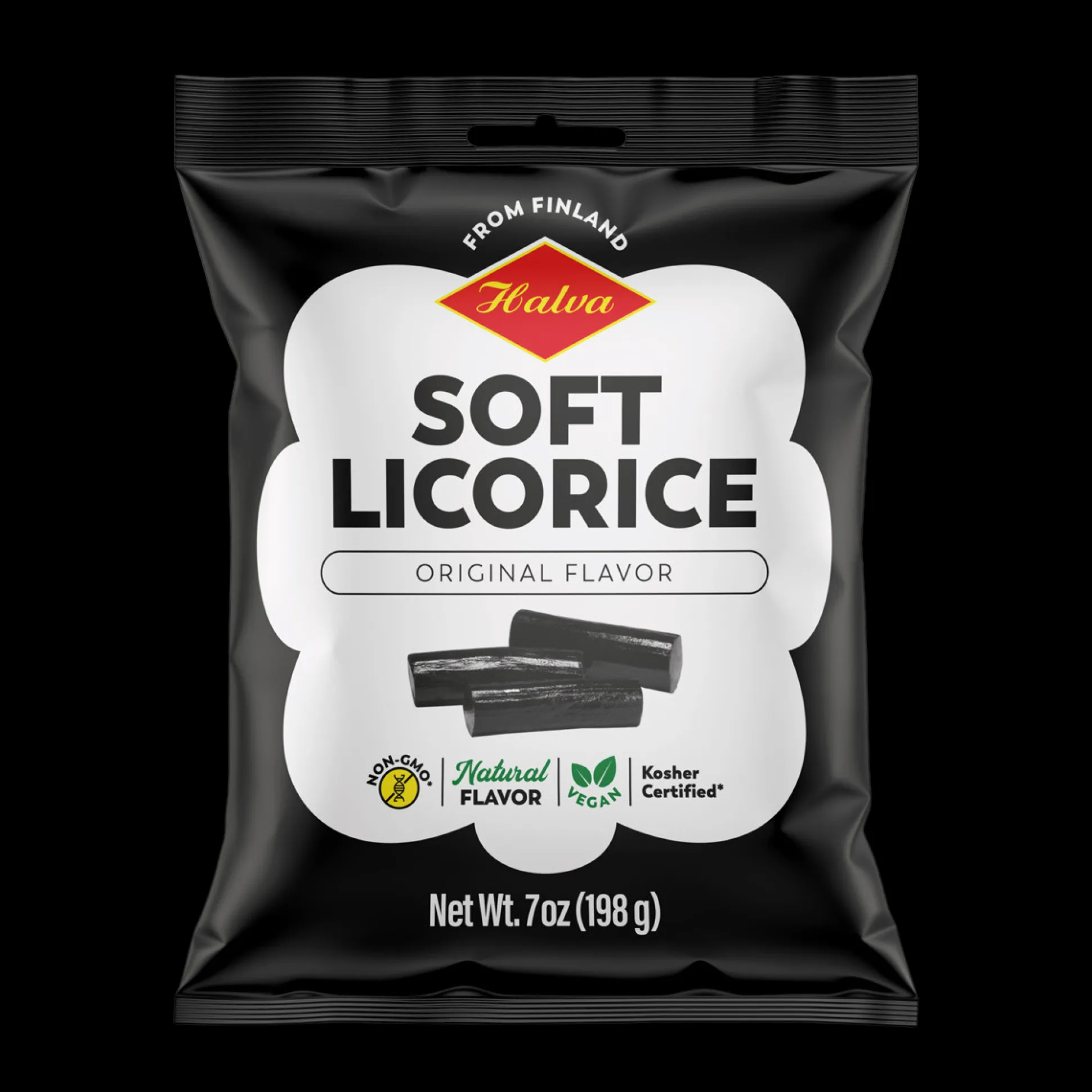 Halva Finnish Soft Licorice Original Black (198g)