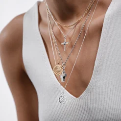 Kalevala Four-Leaf Clover Cross Silver Necklace
