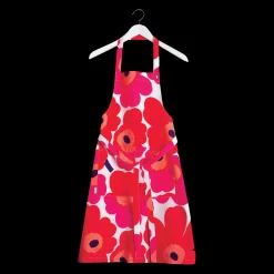 Marimekko Pieni Unikko Apron, white/red