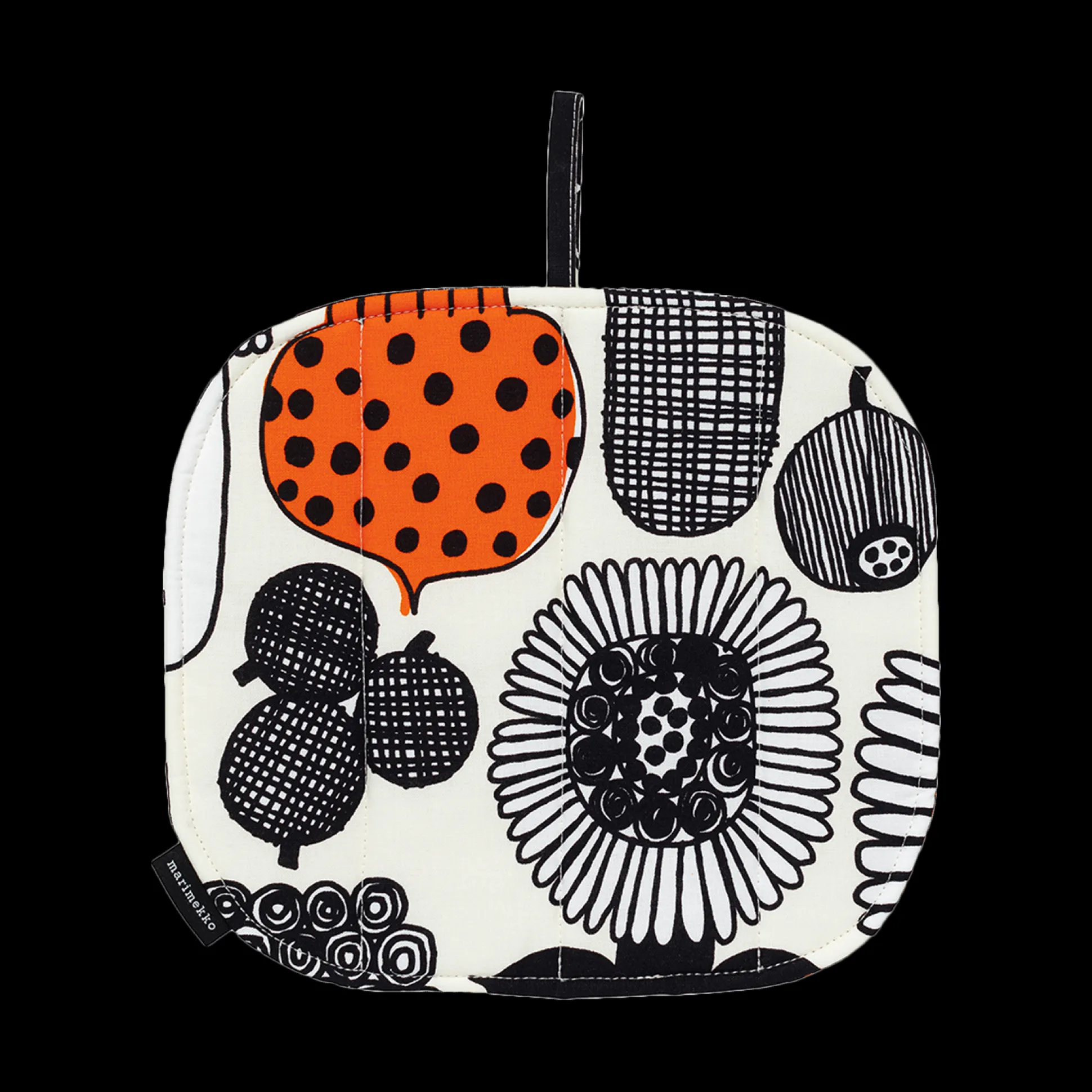 Marimekko Puutarhurin Parhaat Pot Holder, white/black/orange