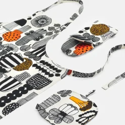 Marimekko Puutarhurin Parhaat Oven Mitten, white/black/orange