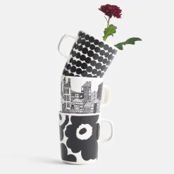 Marimekko Räsymatto Mug, white/black