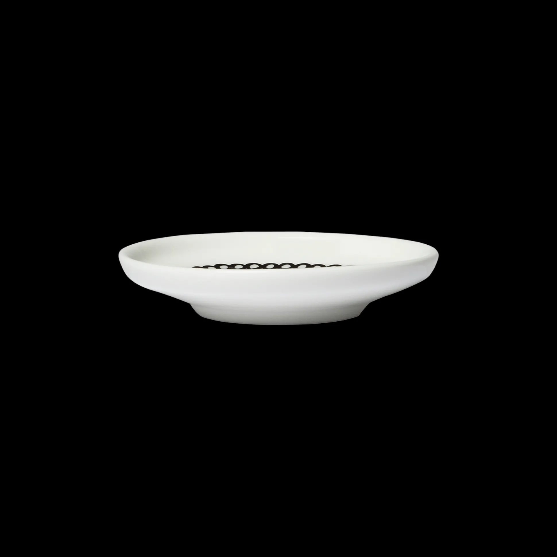 Marimekko Siirtolapuutarha Sauce Plate, white/black