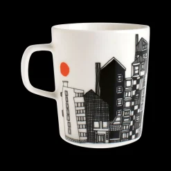 Marimekko Siirtolapuutarha Mug, white/black/orange