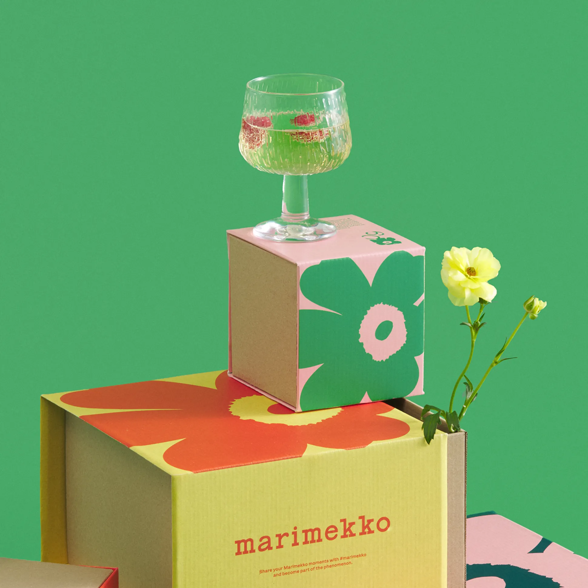Marimekko Syksy Clear Glass Goblet