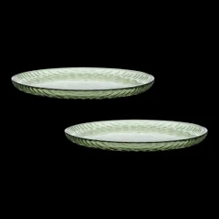Marimekko Syksy Olive Glass Plates (Set of 2)