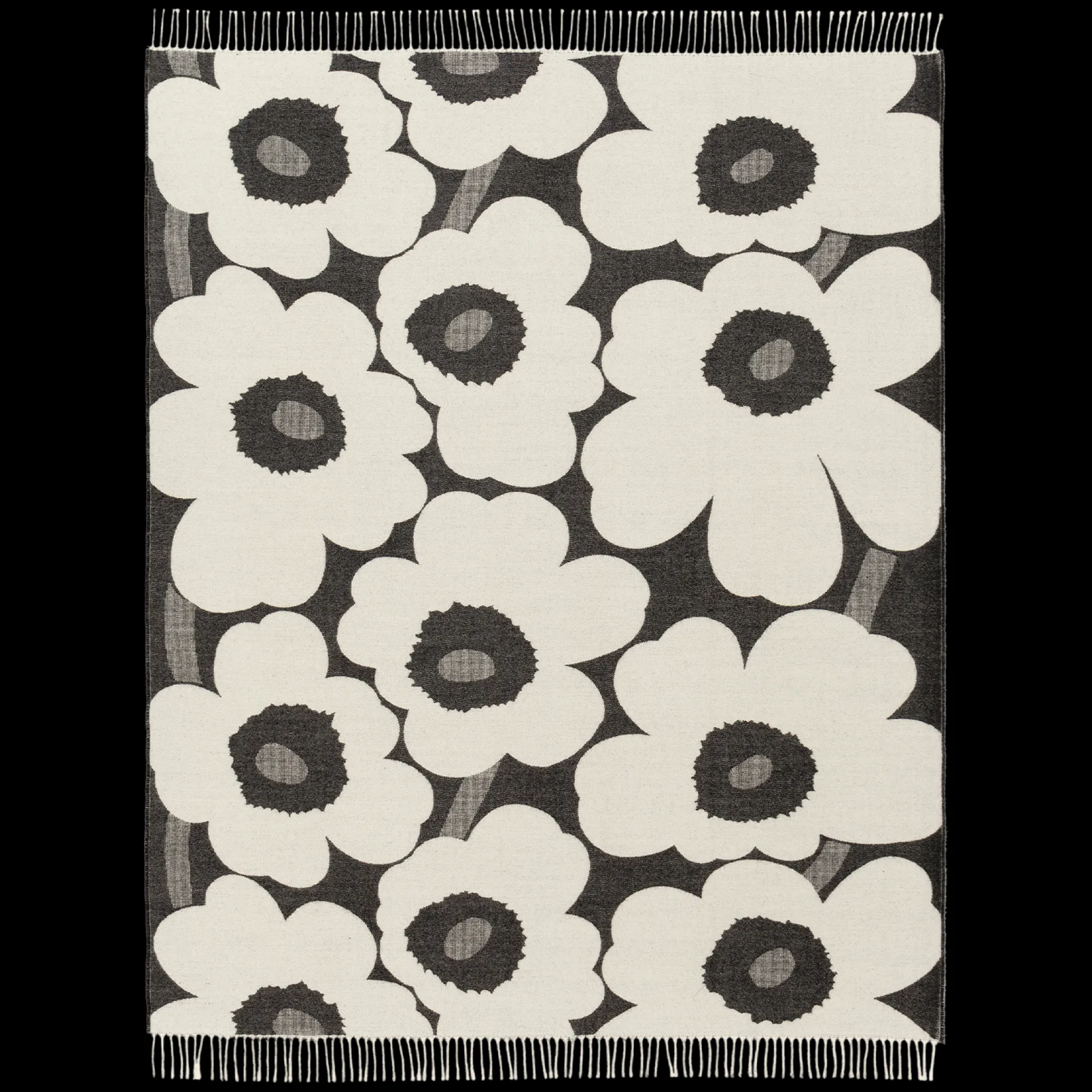 Marimekko Unikko Blanket, off-white/charcoal