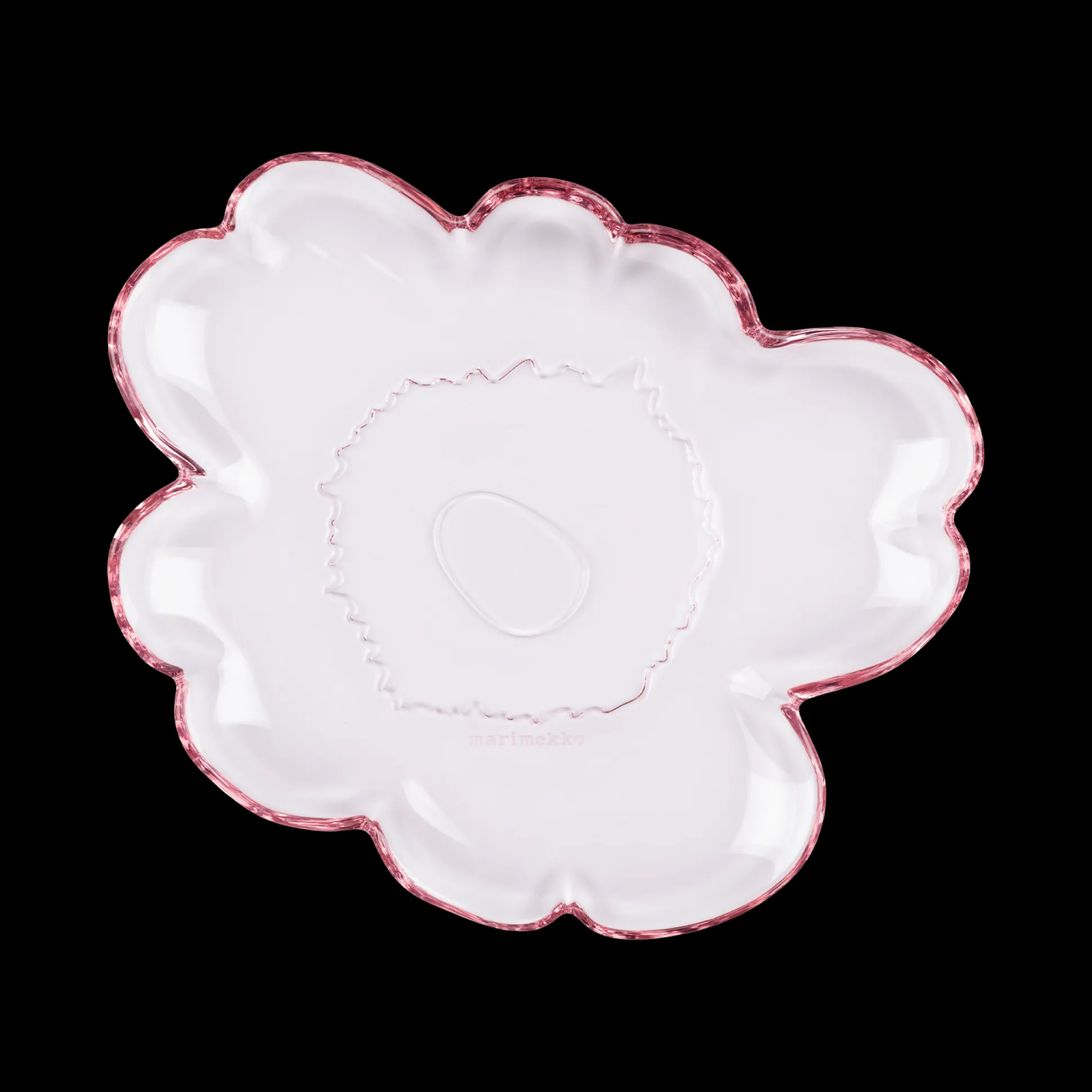 Marimekko Unikko Glass Plate, light pink