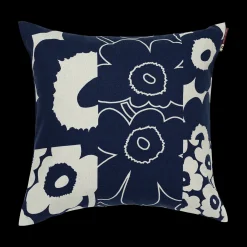 Marimekko Unikko Kollaasi Cushion Cover, linen/dk. blue