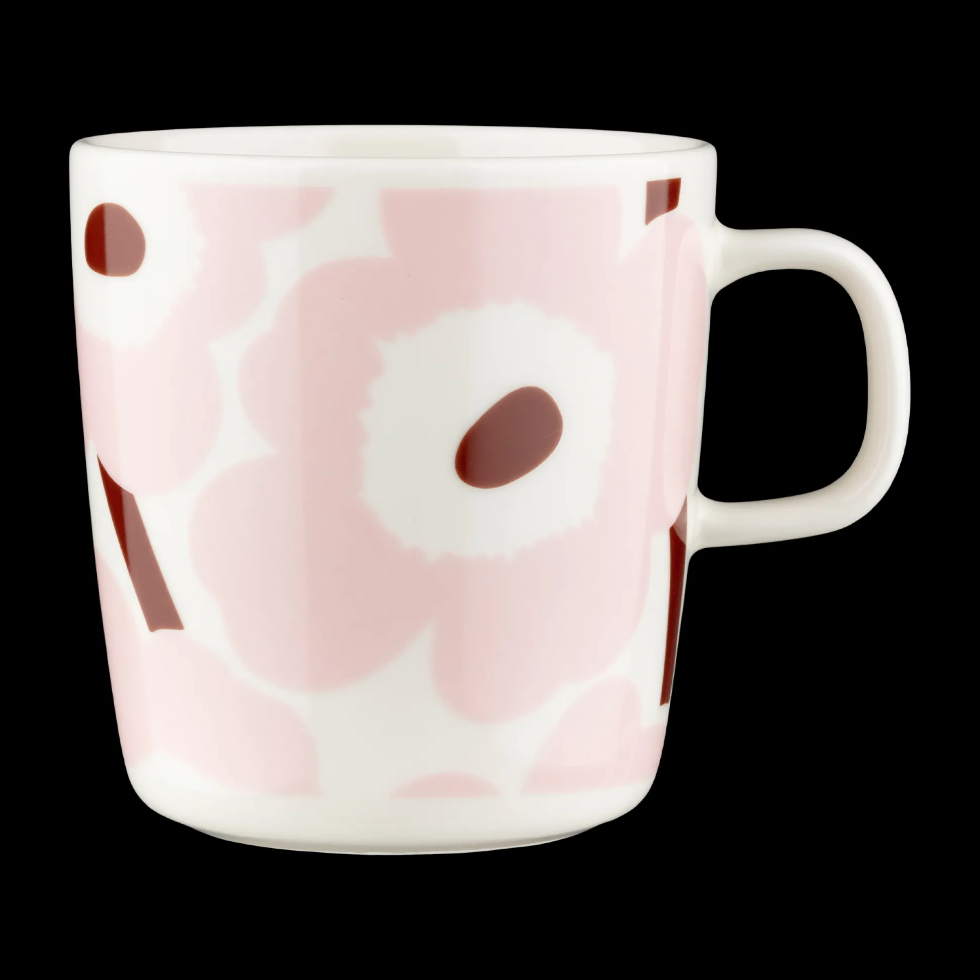 Marimekko Unikko Large Mug, white/lt.pink/chestnut