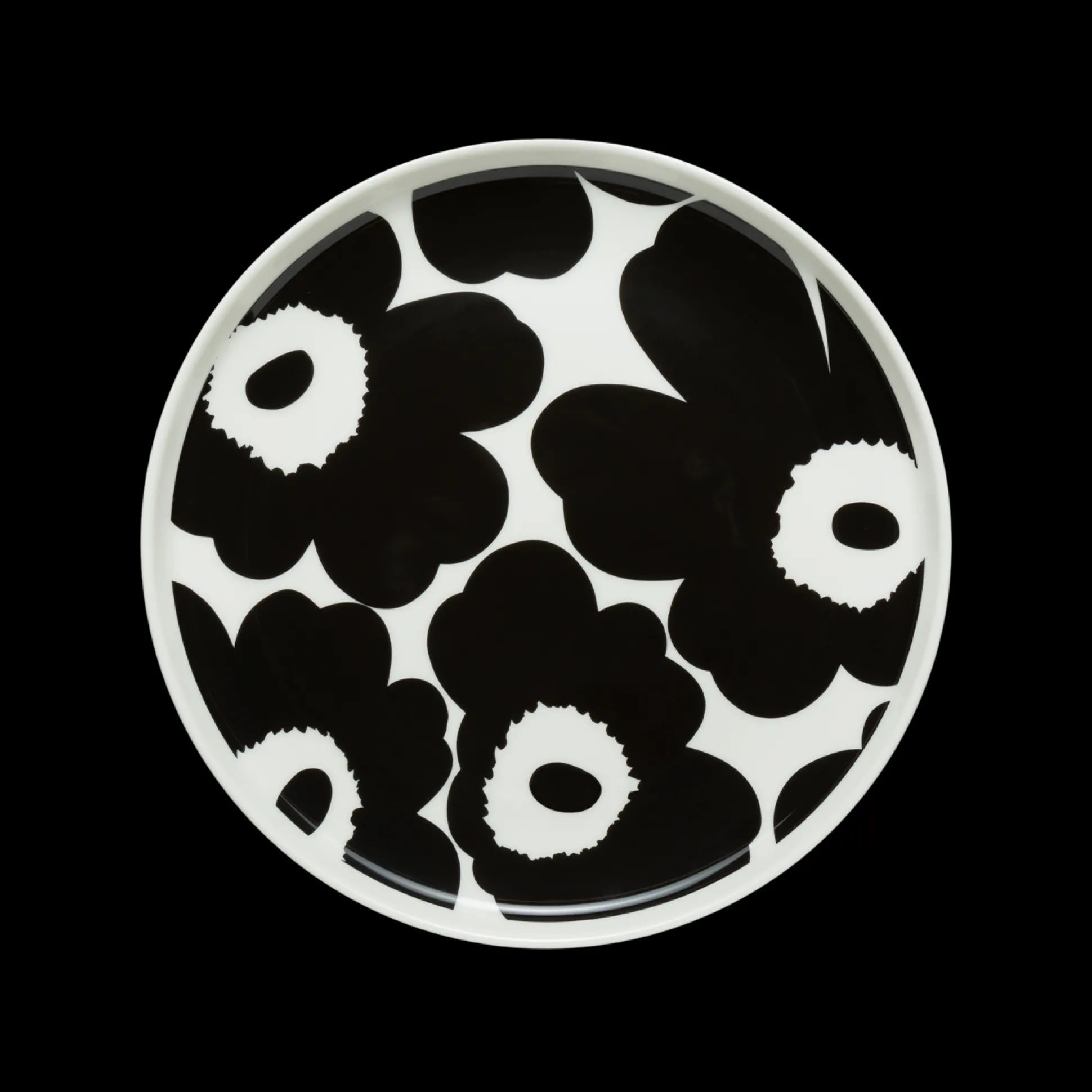 Marimekko Unikko Salad Plate, black/white