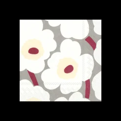 Marimekko Unikko White/Grey/Red Cocktail Napkins (20 pack)