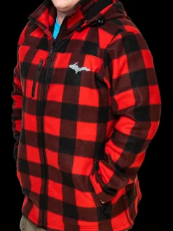 Mens UP Red Fleece Lumber Hooded Jacket