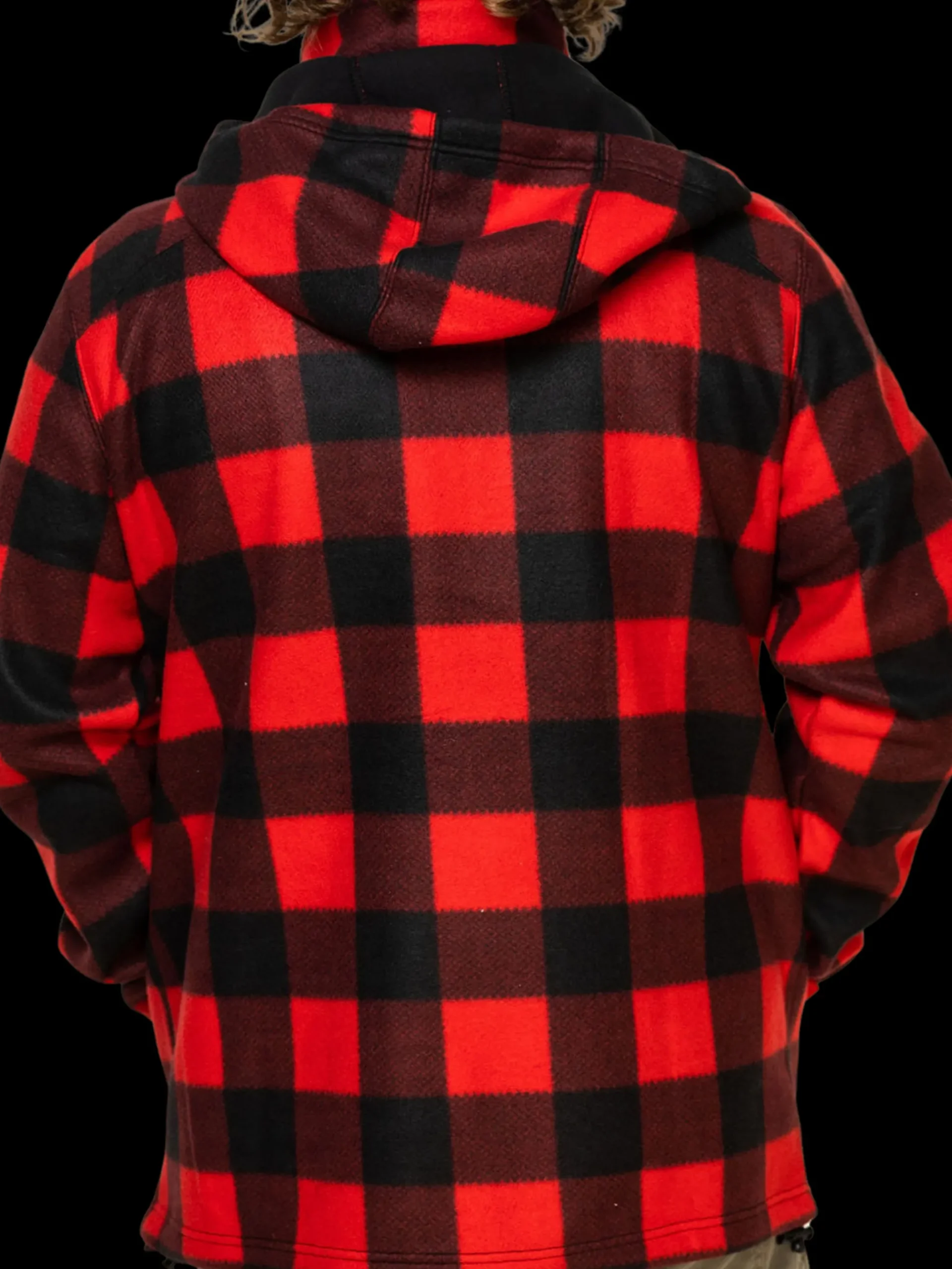 Mens UP Red Fleece Lumber Hooded Jacket