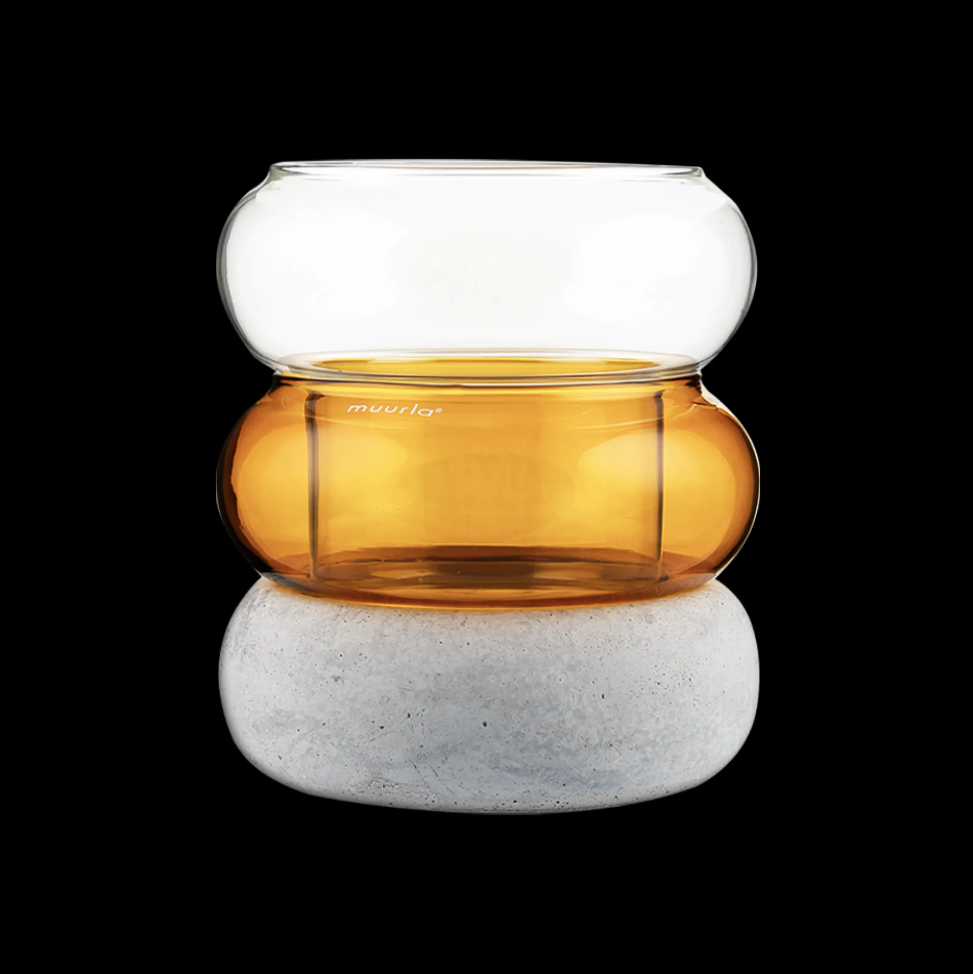 Muurla Bagel Vase/Tealight Holder, amber