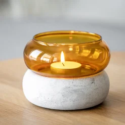 Muurla Bagel Vase/Tealight Holder, amber