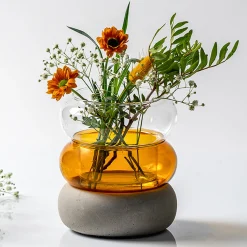 Muurla Bagel Vase/Tealight Holder, amber