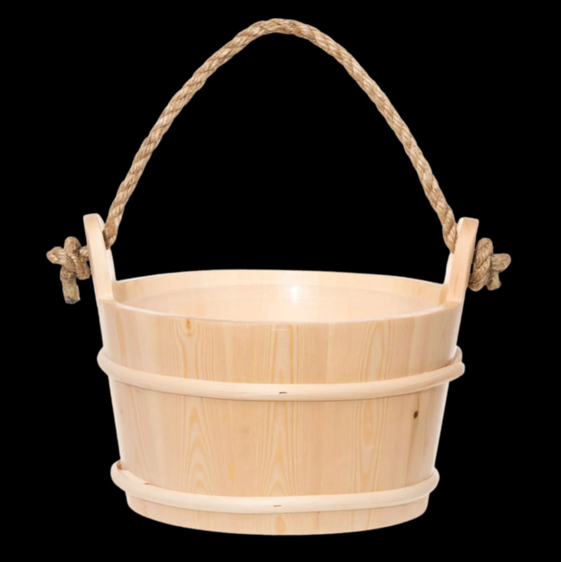 Pinetta Wood Sauna Bucket w/ Rope Handle