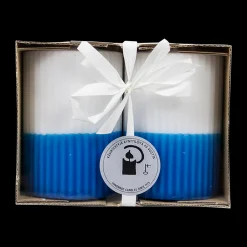 Puttipaja Blue/White Candles, Set of 2