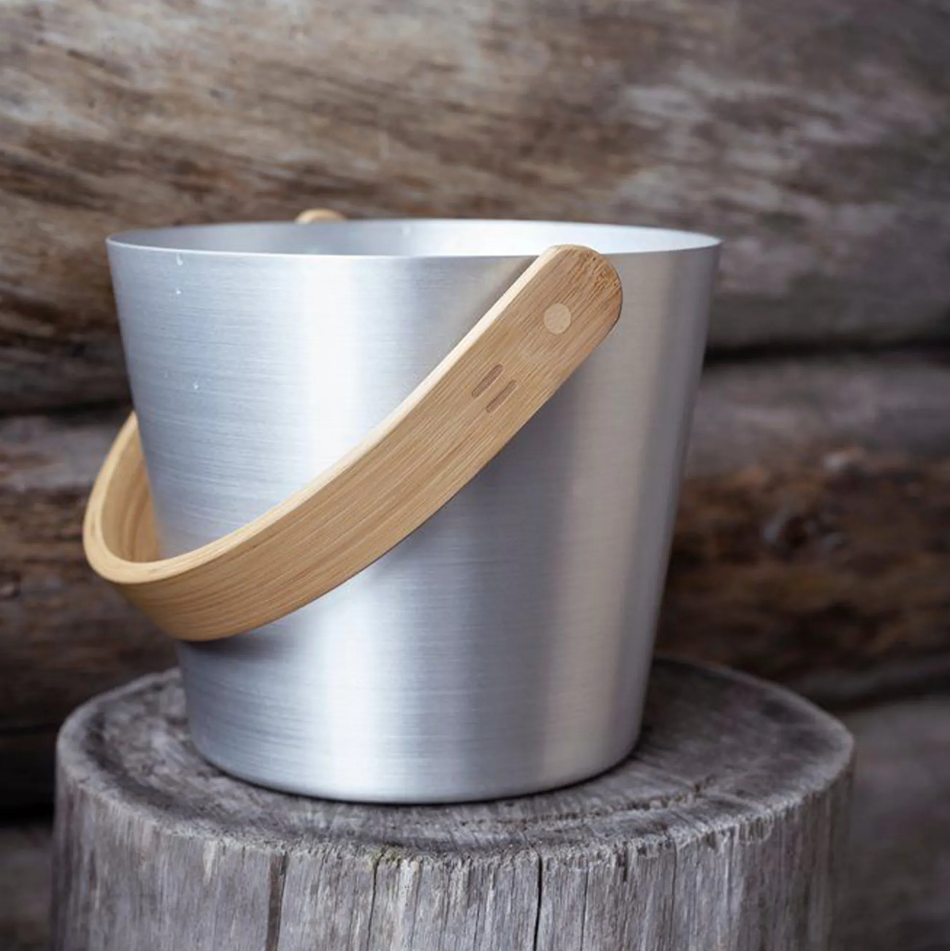 Rento Aluminum Bamboo Sauna Bucket