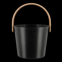 Rento Black Aluminum Bamboo Sauna Bucket