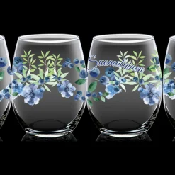 Suomalainen Blueberry Stemless Wine Glass