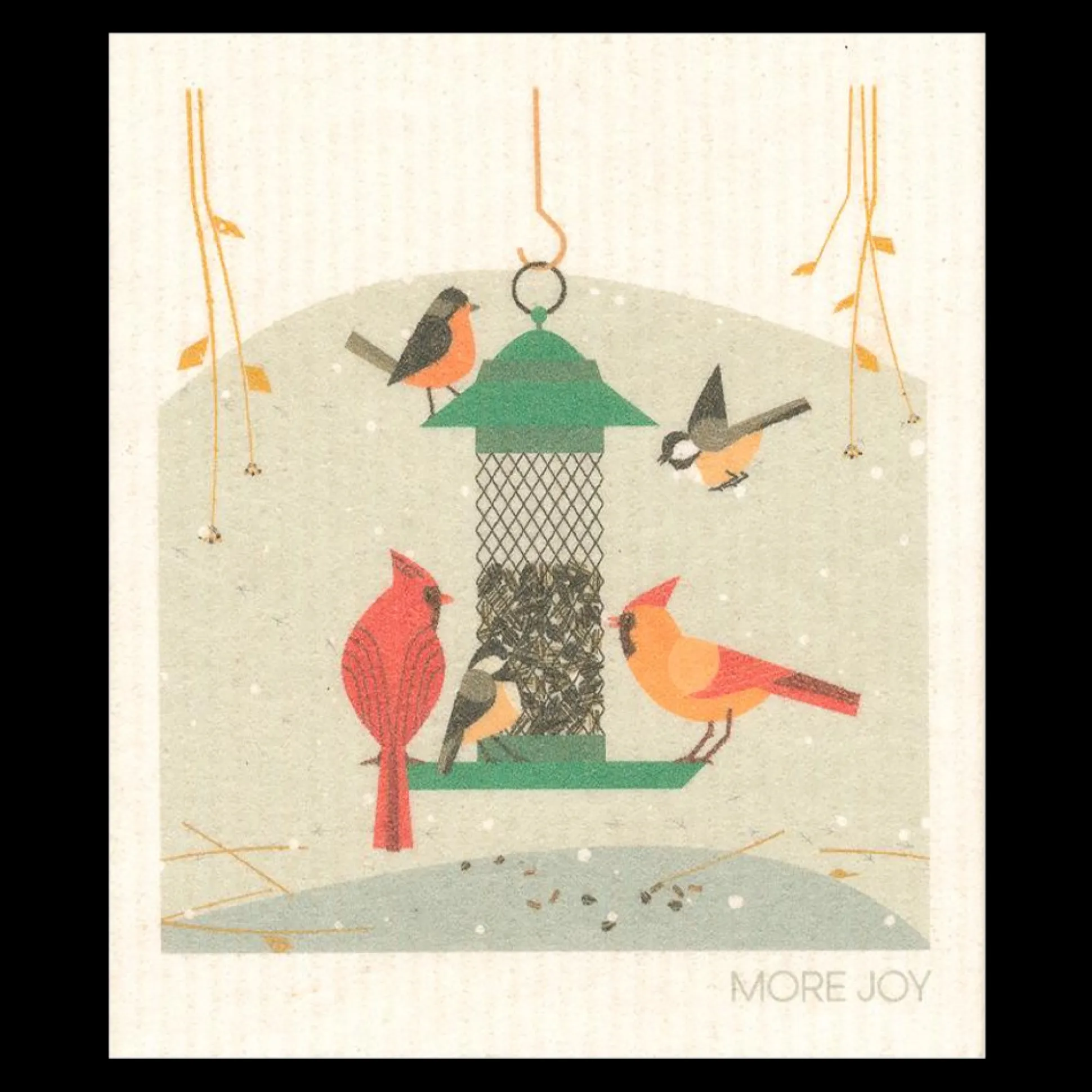 Swedish Dishcloth - Birds Feeding