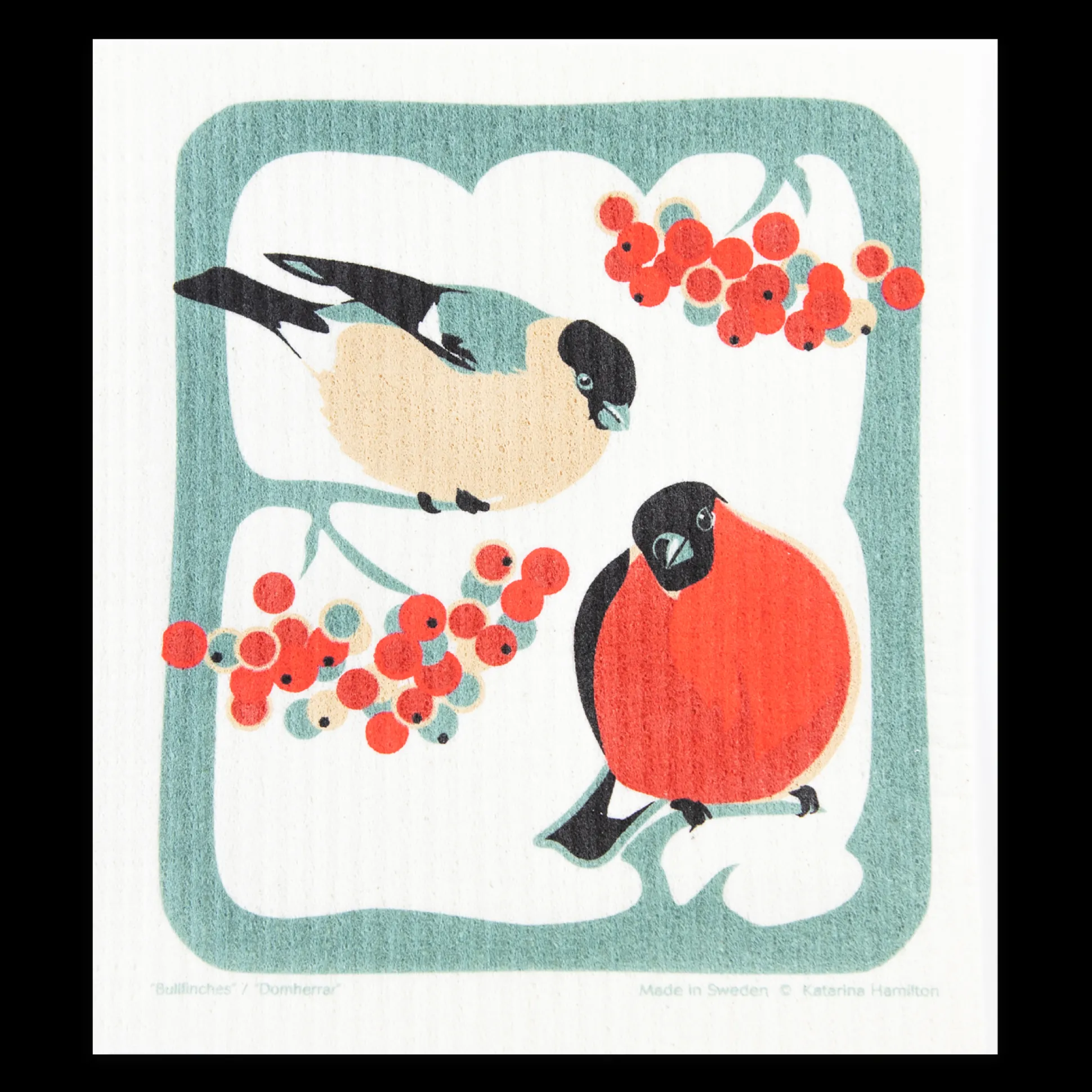 Swedish Dishcloth - Bullfinches