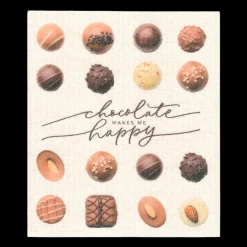 Swedish Dishcloth - Chocolate Makes Me Happy