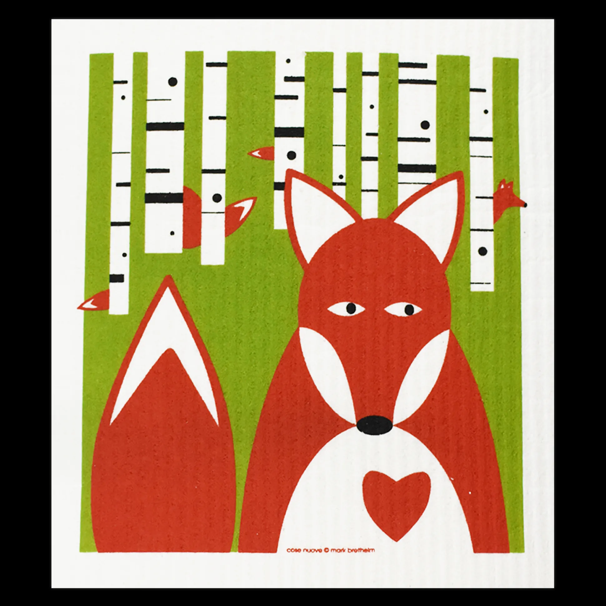 Swedish Dishcloth - Fox in Birch